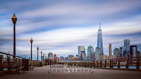 A boardwalk in the city
